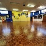 Parquet wooden hall sanded and sealed