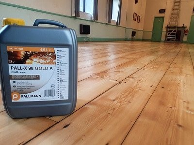 wooden hall floor sanded and lacquered in Cumbria