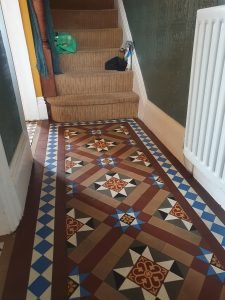 orginal character victorian tiles cleaned and sealed in Barrow in Furness Cumbria