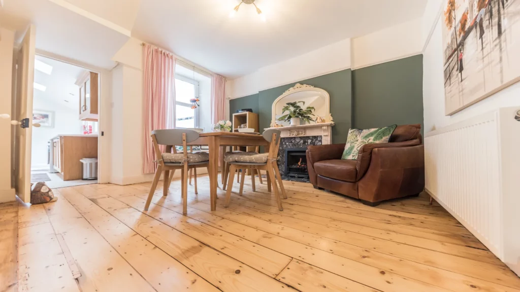 Wooden floorboard sanding example in Ulverston