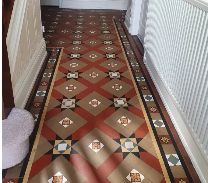 Example of a Victorian tile cleaning and sealing project completed in Barrow In Furness